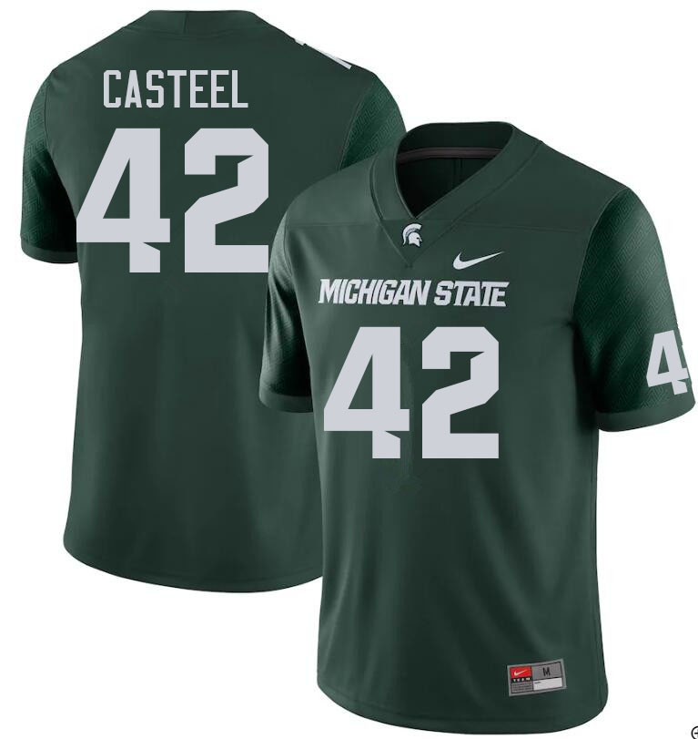 Men #42 Carson Casteel Michigan State Spartans College Football Jerseys Sale-Green